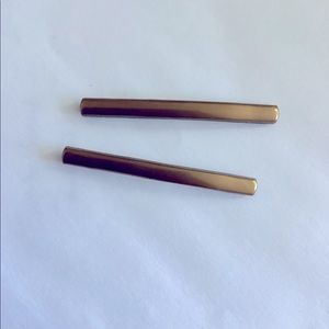 Vintage French Gold Colored Thin Hair Barrettes